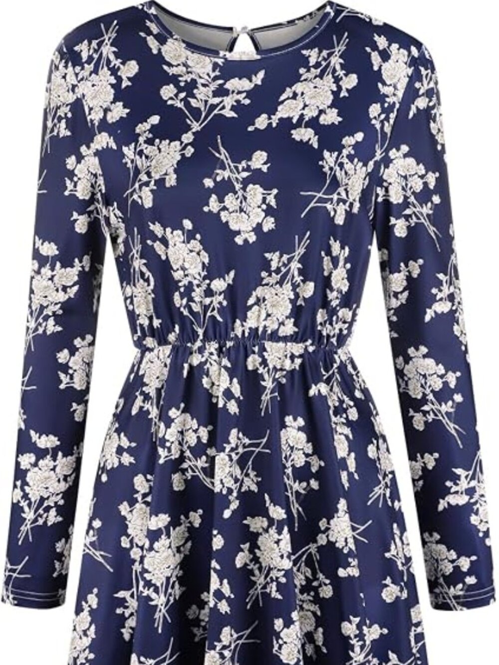 SM Long Sleeve Dress for Women Fashion Knee-Length